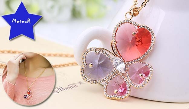 53% Off Austrian Crystal Butterfly Necklace from Meteor Hand Made Accessories, Beirut (Only $38 instead of $80)