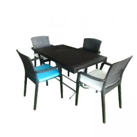 Kotob City Outdoor Milano Rectangular Foldable Table Brown 125 cm