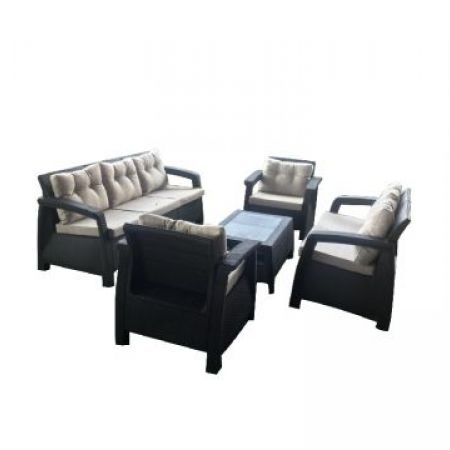 Kotob City Outdoor Havana Sofa 5 Pcs Set Brown