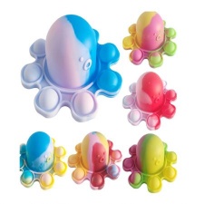 Mini Reversible Octopus Push Pop It Bubble Fidget Yellow Pink