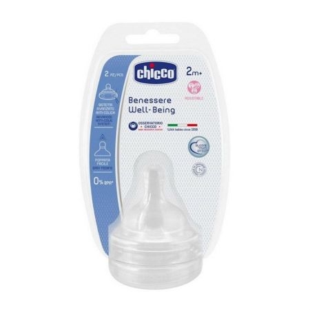 Chicco Well-Being Anti-Colic Teat Adjustable Flow pcs 2m+ Makhsoom