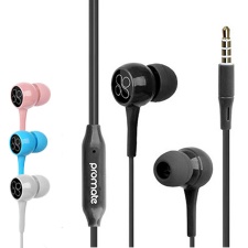 Promate Bent Dynamic In-Ear Stereo Wired Earphone with Microphone - Black