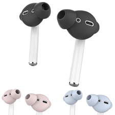 Promate PodSkin 3 Pairs Audio Enhancing Silicon Earpod Covers With Silicon Storage Pouch For Airpods - Black