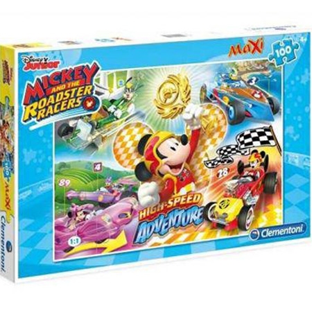 Puzzle Clementoni De 100 Piezas De Mickey Rodaster - Disney, A Partir De 6 Años, Divertido Y Colorido