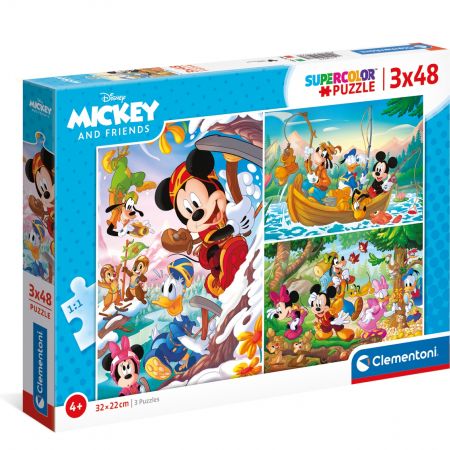 Clementoni Disney Mickey and Friends Supercolor Puzzle 3x48 Pieces ...