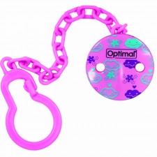 Optimal Pacifier Holder - Pink Bubbles