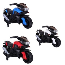 Electric Powered Motorcycle Bike Toy with Training Wheels - White