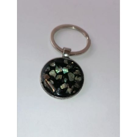 Resin Abalone Shells Keychain - Black - Makhsoom