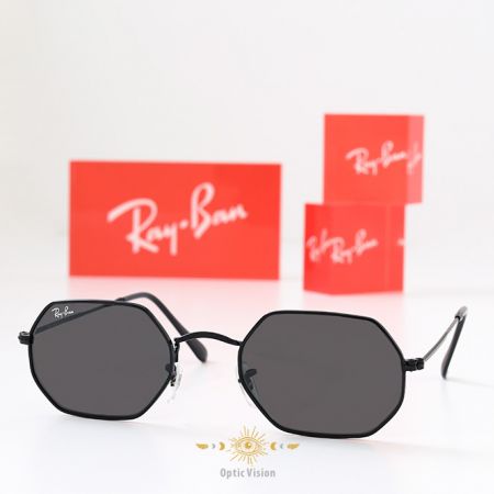 Rayban RB3556 Octagonal Classic Black Green Sunglasses Unisex - Makhsoom