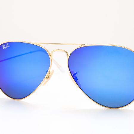 Rayban RB3025 Aviator Classic Gold Blue Mirror Pilot Sunglasses