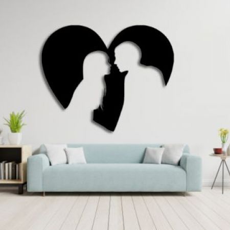 Wooden Lovers Wall Art Black