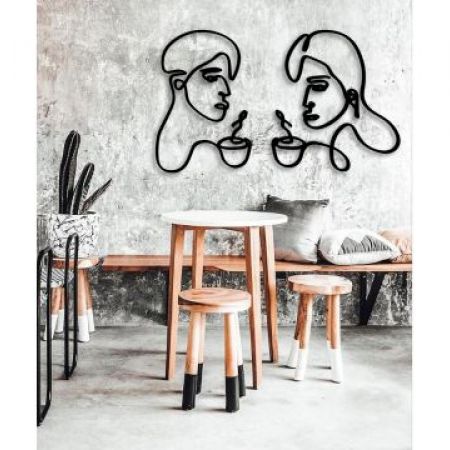 Set Of Wooden Coffee Break Wall Art Black 2 Pcs