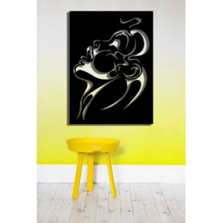 Wooden Woman Frame Wall Art Black