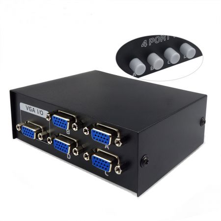 Switch Box VGA Video Sharing Adapter 4 IN 1 OUT Manual Switcher - G173 

