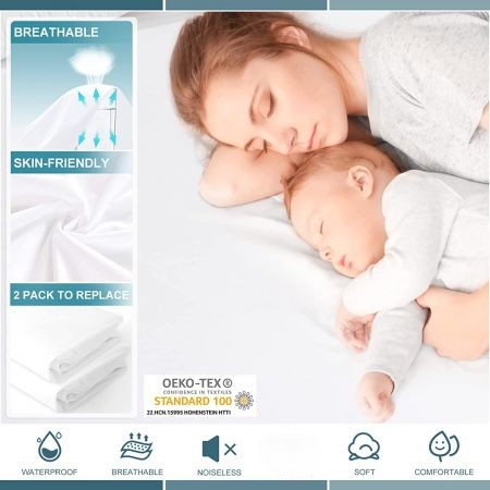 Deluxe Mattress Protectors Fitted - White - 70 x 140 cm