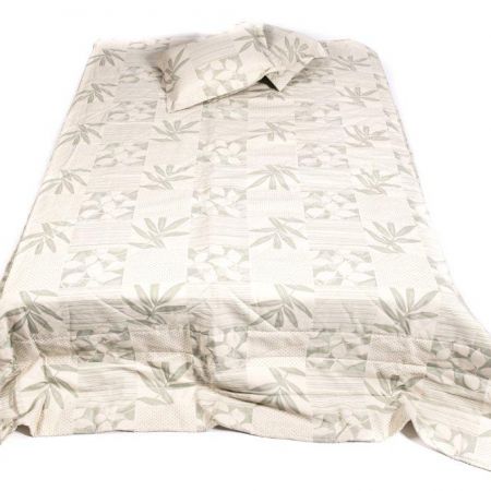 Comforter Bed Spread Double 260 x 260 cm Beige With 2 Cushions 45x45 cm