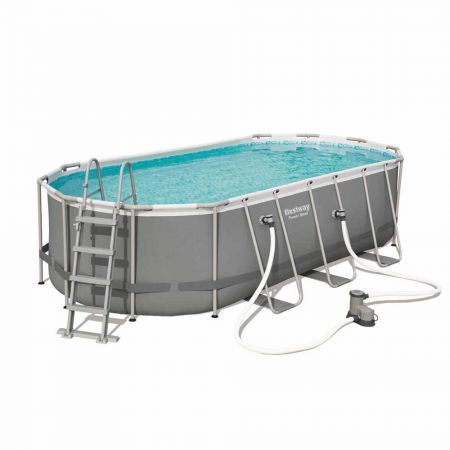 Bestway Power Steel Oval Tubular Pool - 549 x 274 x 122 cm - Makhsoom