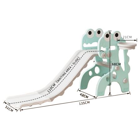 Two Steps Slides For Kids 1+ Years - 135 x 68 x 31 cm - Pink - Makhsoom