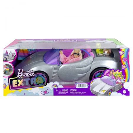 Barbie Extra Vehicle Convertible Car Set in Sparkly Silver Color