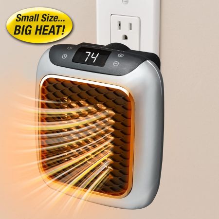 Ontel Wall Outlet Handy Heater Turbo with Adjustable Thermostat