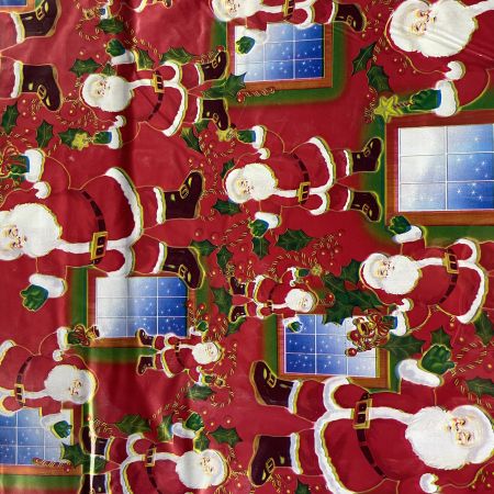 Santa Claus Window Wrapping Paper - Red - Makhsoom