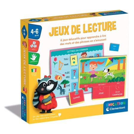 Clementoni Reading Games French Version 4+ Years - 29.5 x 27.6 x 5.4 cm ...