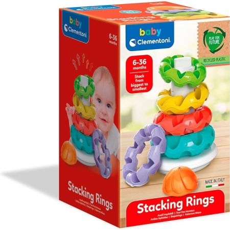 Clementoni Stacking Rings Baby Toy 6+ Months - 38 x 18.01 x 5.99 cm ...