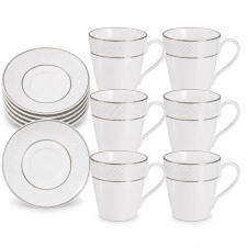 Gebe Set Of Coffee Cups With Saucers 24 Pcs (12 Coffee Cups, 12 Saucers)