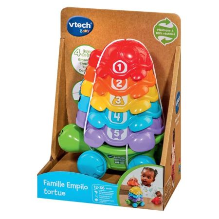 Vtech Turtle Stacking Family French Version 12+ Months - Makhsoom