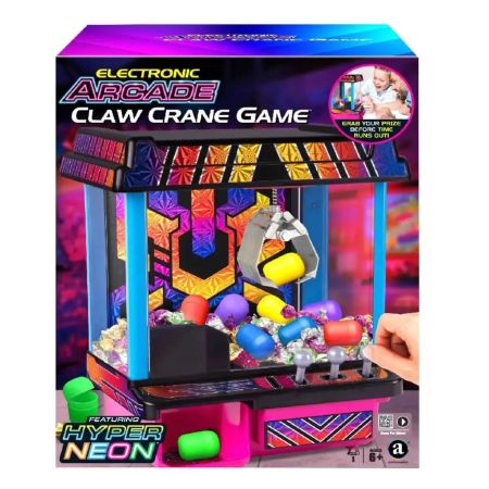 Ambassador Electronic Arcade Claw Crane Game Hyper Neon Black Series 6+ Years