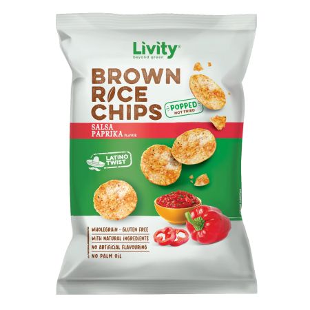 Livity Box of Rice Chips Paprika 60 Gr - 12 Pcs