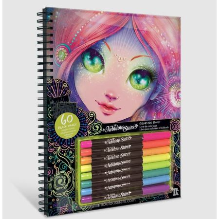 Nebulous Stars Black Pages Coloring Book 7+ Years