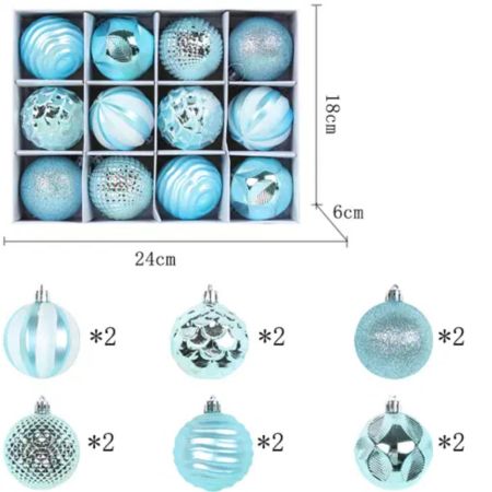 Set of Christmas Ball Blue Diam. 6 cm - 12 Pcs