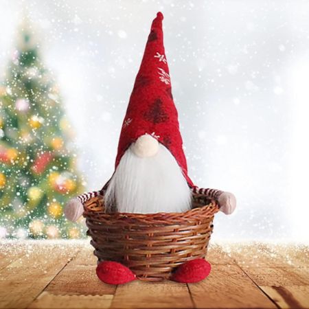 Christmas Candy Basket Faceless Doll Red - 18 x 18 x 33 cm