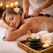 60 min Swedish Massage, Hot Stones & Hot Towels 