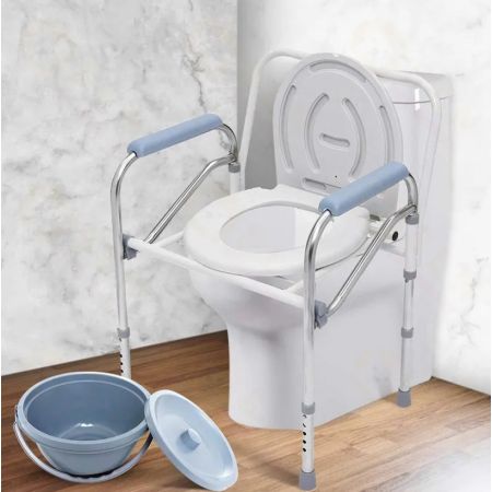 Commode Raised Toilet Seat With Wheels
