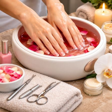 Manicure with Color + 10 min Hand Massage & Paraffin 
