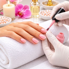 Manicure & Rubber Base With Gelish Color