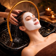 90 min Chinese Head Massage With Deep Facial Cleansing + Mani & Pedi With Gelish for Ladies