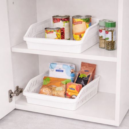 Livarno Storage Basket Kitchen & Fridge Organizer Set of 2 Pcs 25.6 x 9.5 x 30 CM