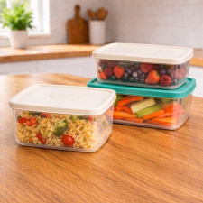 Set Of Nested Square Plastic Food Boxes 3 Pcs