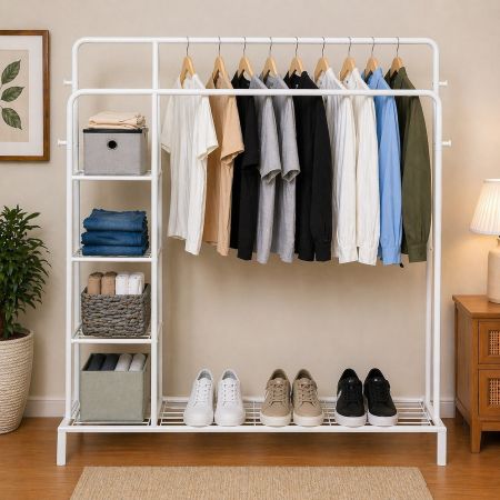 JOISCOPE Clothes & Shoes Organizer Stand H 137 x W 118 x D 25 CM