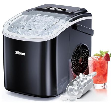Silonn Bullet Ice Makers Countertop with Handle 26Lbs/24H