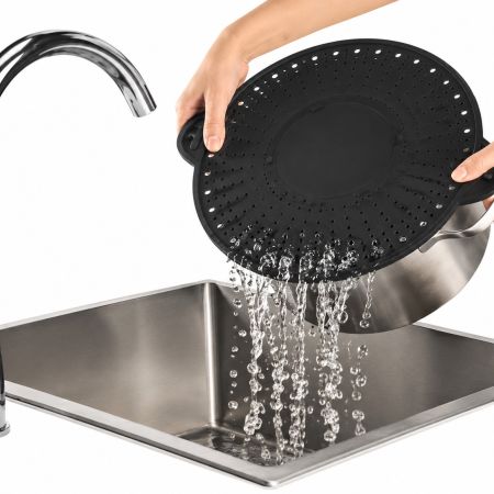 Livarno 3-in-1 Silicone Splash Guard, Trivet & Draining Stand Diam.28.5 cm
