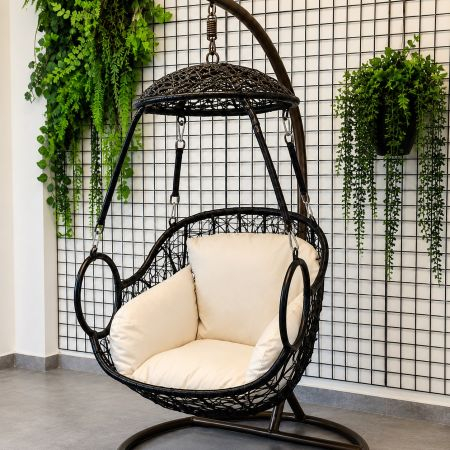 Hanging Rattan Swing Chair with Stand