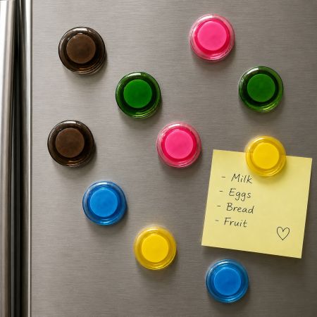 Fridge & Whiteboard Colored Circle Magnet Set of 10 Pcs