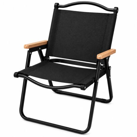 Lightweight Folding Camping Chair Black 58 x 54 cm