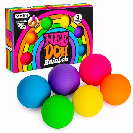 Rainbow Squishy Stress Ball Set of 6 Pcs 3+ Years