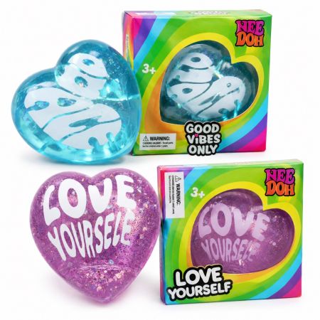 Glitter Heart Squishy Stress Relief Toy Assorted 1 pc 3+ Years