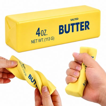 4oz Butter Stick Squishy Toy with Text 3+ Years